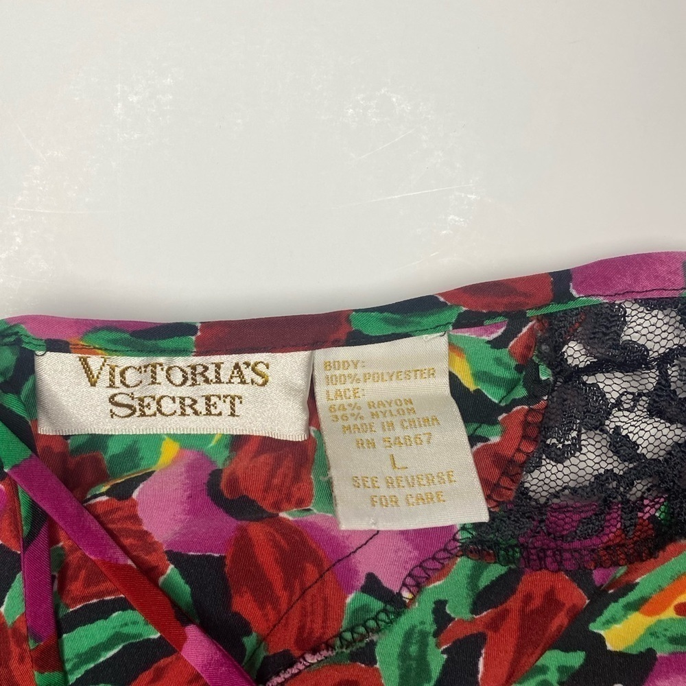 Victoria’s Secret vintage gold label floral slip with trim lace L - Picture 3 of 8